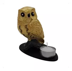Porta Sahumerio De Buho Hecho En Madera Yeso Con Una Vela - tienda online