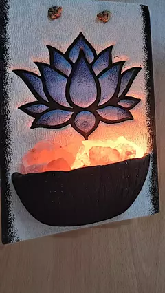 Imagen de Lampara De Sal Colgante Artesanal Con Piedras Del Himalaya