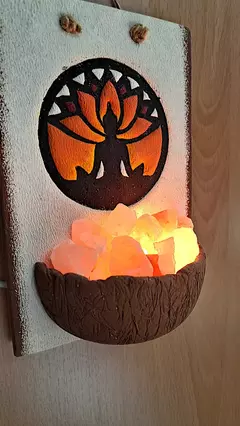 Lampara De Sal Colgante Artesanal Con Piedras Del Himalaya