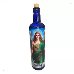Imagen de Botella de Vidrio Azul 7 Arcángeles Para Adorno