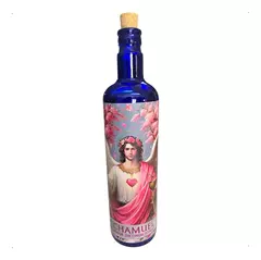 Imagen de Botella de Vidrio Azul 7 Arcángeles Para Adorno