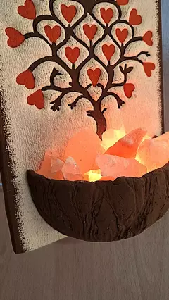 Lampara De Sal Colgante Artesanal Con Piedras Del Himalaya