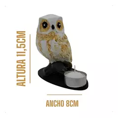 Porta Sahumerio De Buho Hecho En Madera Yeso Con Una Vela - comprar online