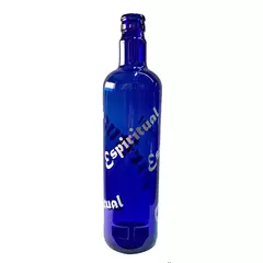 Botella Vidrio Azul Holisticas De Hooponopono Varios Diseños Frases - Comenzando a Despertar