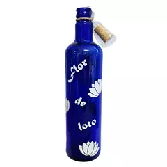 Imagen de Botella De Vidrio Azul Con Corcho Agua Solar Varios Diseños