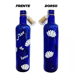 Botella De Vidrio Azul Con Corcho Agua Solar Varios Diseños