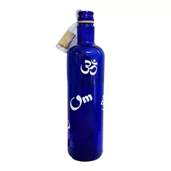Botella De Vidrio Azul Con Corcho Agua Solar Varios Diseños - tienda online