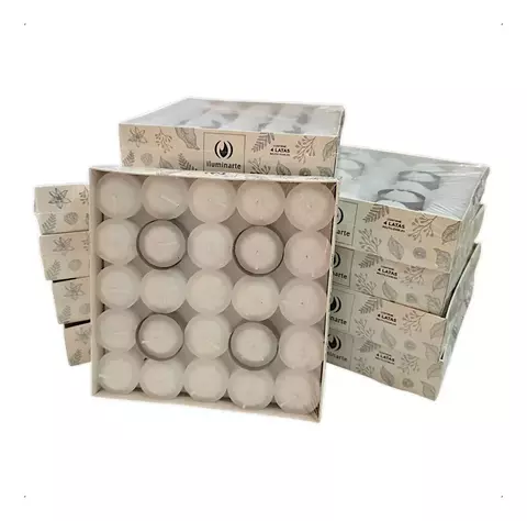 50 Velas De Noche Color Blanca Souvenir Hornito Sin Aroma Caja - comprar online