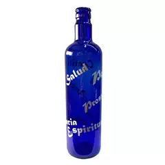 Botella Vidrio Azul Holisticas De Hooponopono Varios Diseños Frases - Comenzando a Despertar