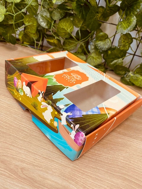 CAIXA PARA 12 DOCES ORIGEM PASCOA COM VISOR PACOTE COM 10