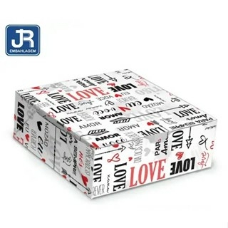 CAIXA PARA 12 DOCES 15X12X4cm ESTAMPA LOVE PCTE COM 10 (MM69)