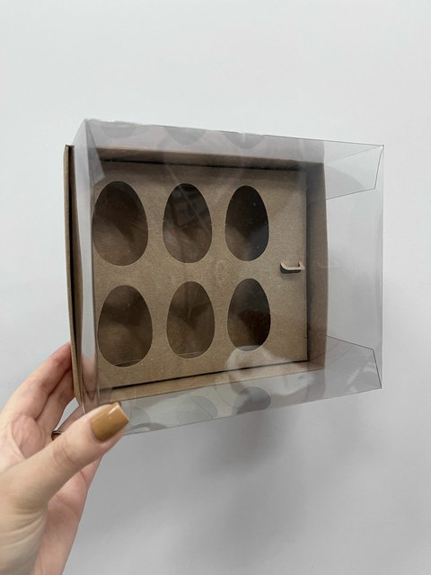 CAIXA PARA MEIO OVO PARA 6 OVOS DE 50GR KRAFT COM 10