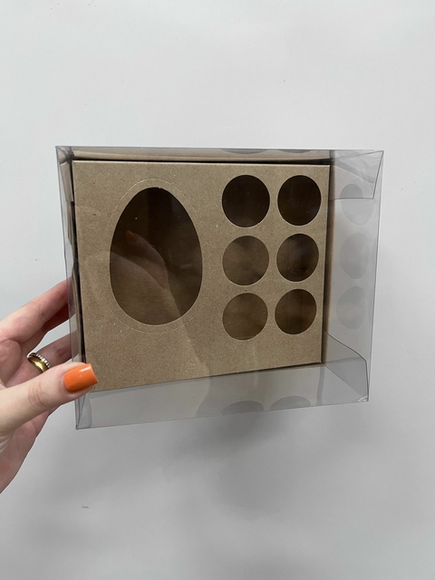 CAIXA PARA MEIO OVO DE COLHER 100GR+06 DOCES KRAFT PACOTE COM 50