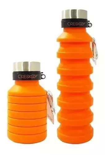 Botella de silicona Naranja con tapa de metal - (CK267)