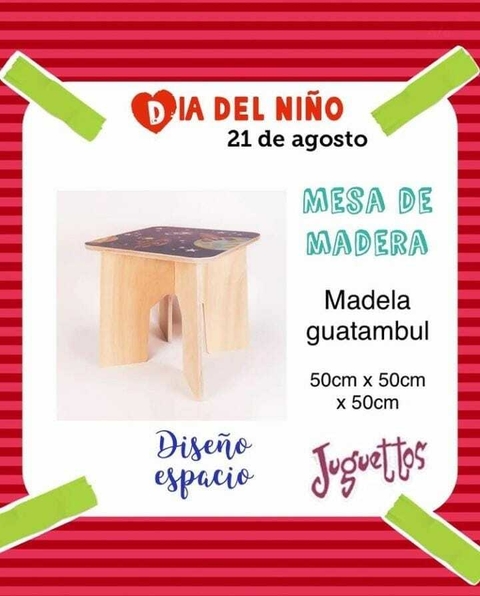 Banco de madera infantil espacial - (016300)