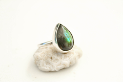Anillo en plata 925 y labradorita multiflash - comprar online