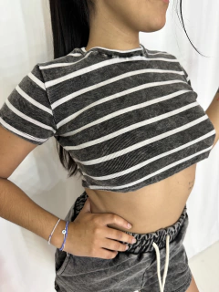 Imagen de Crop Top c/mangas (Rayado)