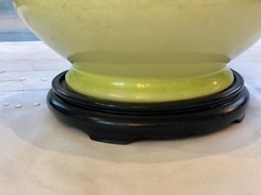 Jarrón - Jofaina antiguo con base de madera - tienda online