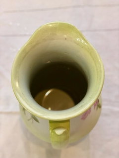 Jarrón - Jofaina antiguo con base de madera - Silvina Antiguedades