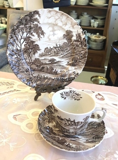 Trios de té Ridgway Ironstone England paisaje