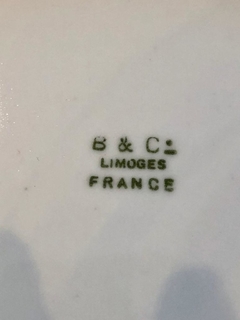 Juego de 6 platos playos de porcelana Limoges France - Silvina Antiguedades