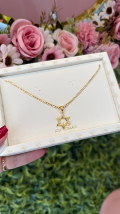Cordão masculino estrela de davi banhado em ouro 18k - comprar online