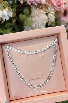 Conjunto masculino pulseira e cordão banhado