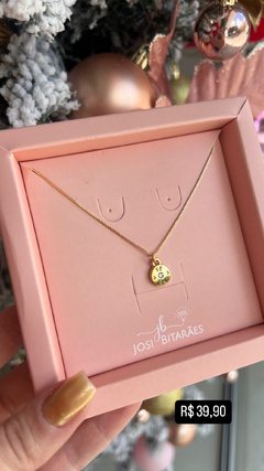 Cordão pingente fé banhado em ouro 18k