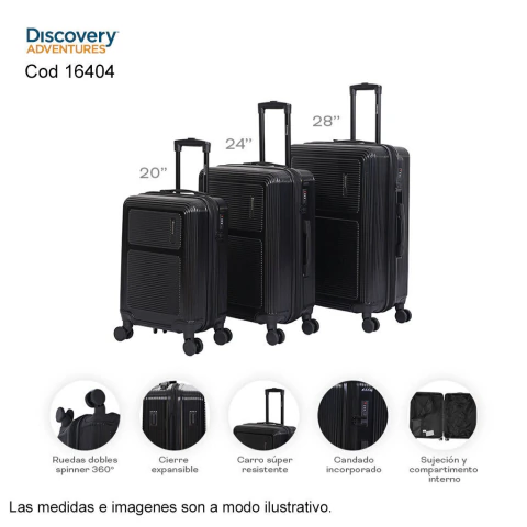 Set de Valijas x 3 DISCOVERY Cod 16404