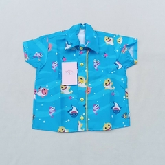 blusa infantil social Baby Shark blusão tubarões - Hadassa Moda Infantil