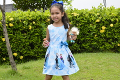 Vestido Frozen Azul infantil festa