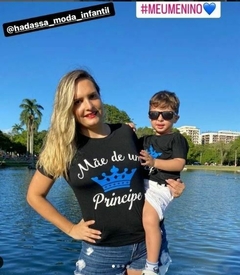 kit Mãe filho dia das mães - ki com 2 blusas preta na internet