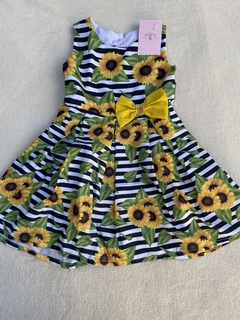 vestido girassol infantil festa flores girasol