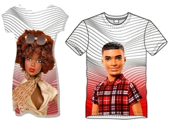 BLUSA KEN E BARBIE NEGRA ESTILOSA FESTA KI FAMILIA