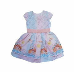 Vestido Arca de Noé Rosa Perolas Infantil Festa Luxo Luxinho en internet