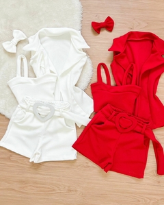 Conjunto infantil Trio com short , top e blazer branco - comprar online