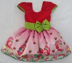 Vestido moranguinho luxinho infantil rodado