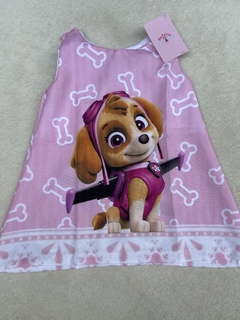 Vestido skye com asas patrulha canina infantil trapezio