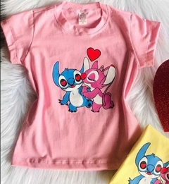 Blusa stitch infantil rosa