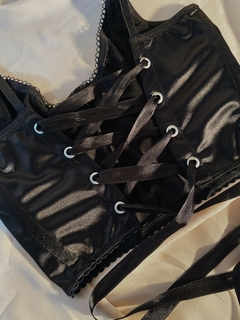Bustier Satén Negro - tienda online