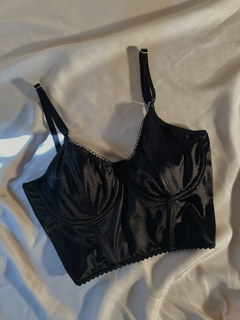Bustier Satén Negro - comprar online