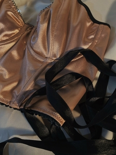 Bustier Satén Rosa - YASSMIN LINGERIE