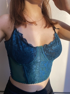 Bustier Puntilla y Microtul Verde
