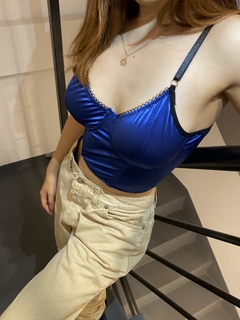 Bustier Satén Azul en internet