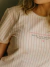 Camisola Luna Manga Curta Listrada Rosa | Fio Tinto - Pijamas para toda a família - Ame Intimates