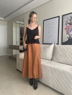 Saia Aline - Marrom - loja online
