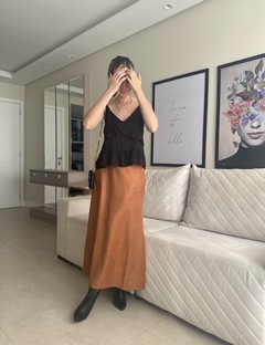 Saia Aline - Marrom - comprar online