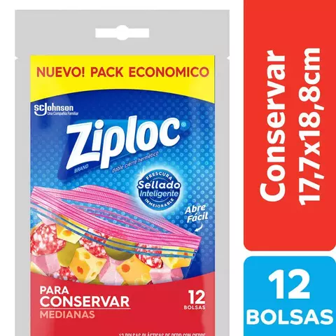 Ziploc bolsa conserva mediana 12u - comprar online
