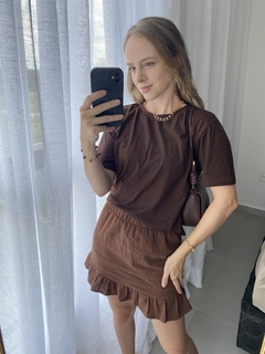 Shorts saia algodão texturizado - comprar online