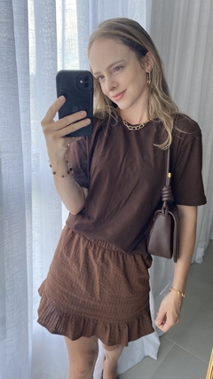 Shorts saia algodão texturizado